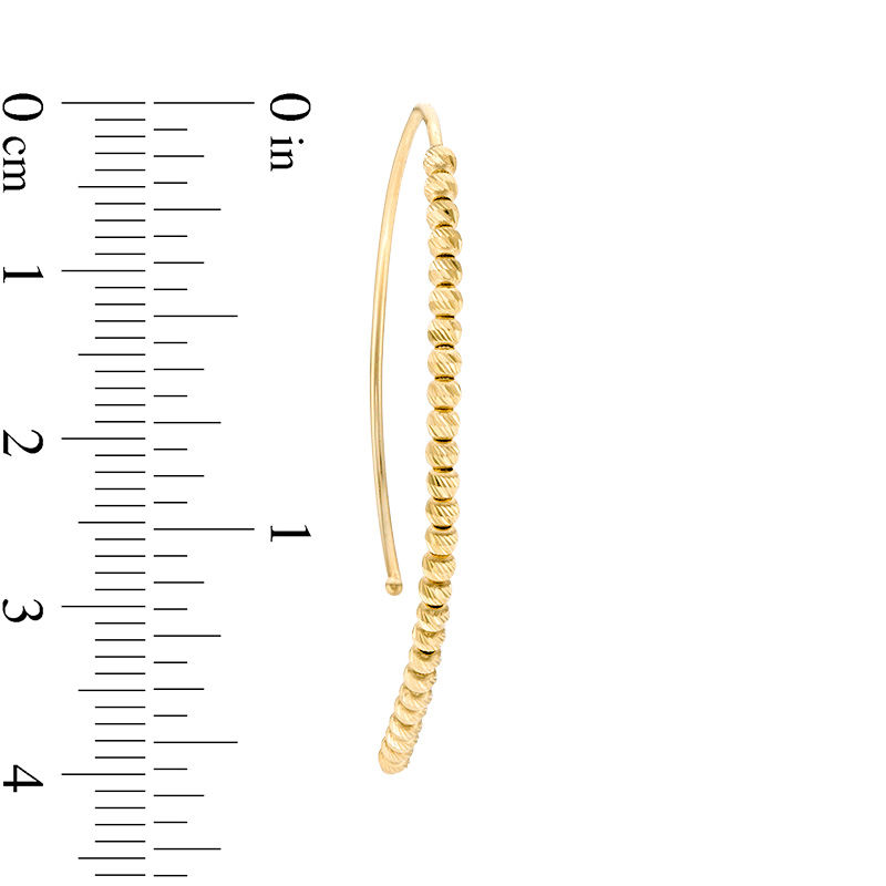 Diamond-Cut Beaded Threader Earrings in 10K Gold