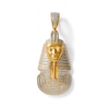 Thumbnail Image 0 of Diamond Accent Beaded Pharaoh Necklace Charm in Sterling Silver with 14K Gold Plate