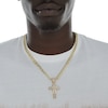 Thumbnail Image 2 of Diamond Accent Beaded Crucifix Necklace Charm in Sterling Silver with 14K Gold Plate