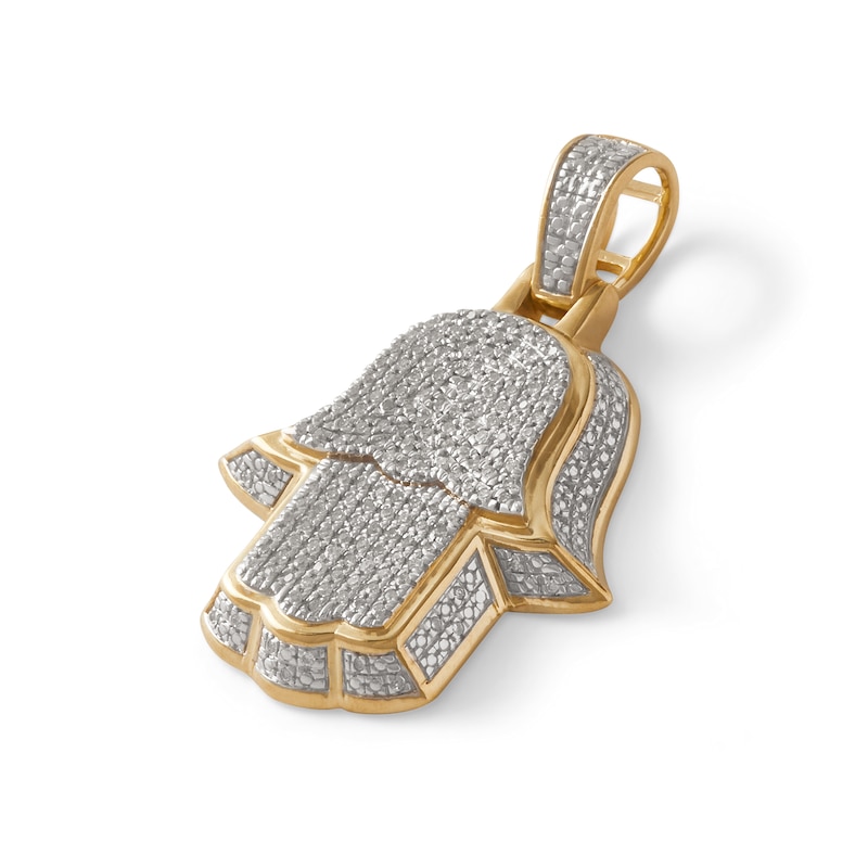 1/4 CT. T.W. Composite Diamond Frame Hamsa Necklace Charm in 10K Gold