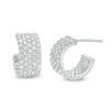 Thumbnail Image 0 of Cubic Zirconia Multi-Row Huggie Hoop Earrings in Sterling Silver
