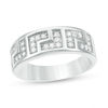 Thumbnail Image 0 of Cubic Zirconia Greek Pattern Band in Sterling Silver - Size 10