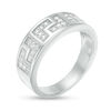 Thumbnail Image 1 of Cubic Zirconia Greek Pattern Band in Sterling Silver - Size 10