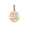 Thumbnail Image 0 of Cubic Zirconia Gemini Zodiac Sign Disc Necklace Charm in 10K Gold