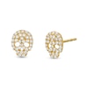 Thumbnail Image 0 of Cubic Zirconia Skull Stud Earrings in 10K Gold