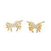 Thumbnail Image 0 of Cubic Zirconia Unicorn Stud Earrings in 10K Gold