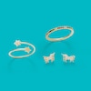 Thumbnail Image 2 of Cubic Zirconia Unicorn Stud Earrings in 10K Gold
