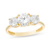 Thumbnail Image 0 of 6.5mm Cubic Zirconia Three Stone Engagement Ring in 10K Gold - Size 7