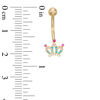 Thumbnail Image 1 of 014 Gauge Multi-Color Cubic Zirconia Crown Belly Button Ring in 10K Gold