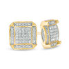 Thumbnail Image 0 of 10K Solid Gold 1/5 CT. T.W. Diamond Square Studs - XL Post