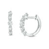 Thumbnail Image 0 of Cubic Zirconia Five Stone Huggie Hoop Earrings in Sterling Silver