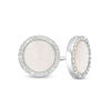 Thumbnail Image 0 of 8.5mm Lab-Created Mother-of-Pearl and Cubic Zirconia Frame Stud Earrings in Sterling Silver