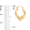Thumbnail Image 1 of Diamond-Cut Heart Hoop Earrings in 10K Gold