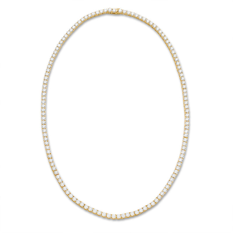 4mm Cubic Zirconia Tennis Necklace in 10K Gold - 22"