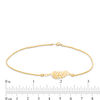 Thumbnail Image 1 of Diamond-Cut Leaf Anklet in 10K Gold - 10"