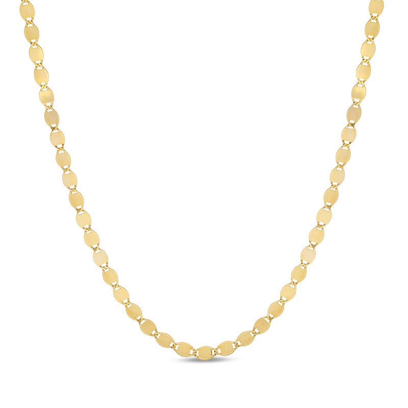 040 Gauge Oval Valentino Chain Necklace in 10K Gold - 36"