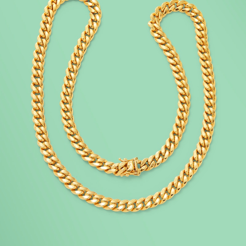 140 Gauge Miami Curb Chain Necklace in 10K Gold - 20"