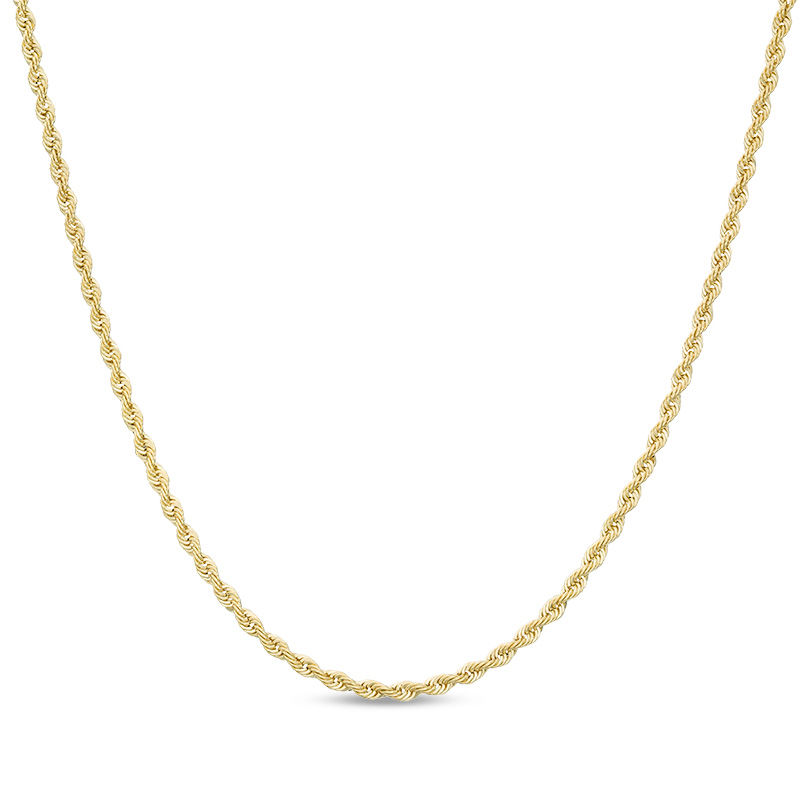 016 Gauge Hollow Rope Chain Necklace in 14K Gold - 24"