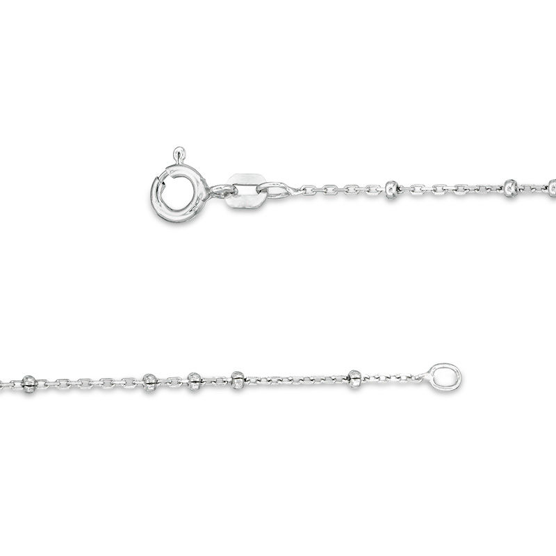 Bead Station Chain Necklace in Sterling Silver - 18"