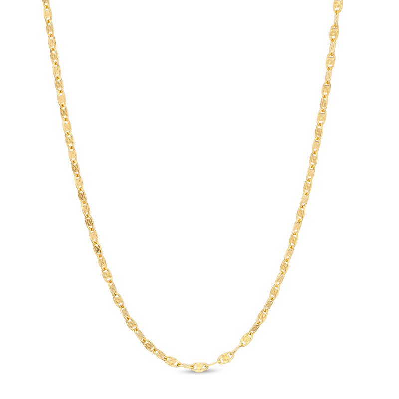 040 Gauge Diamond-Cut Valentino Chain Necklace in 10K Gold - 18"