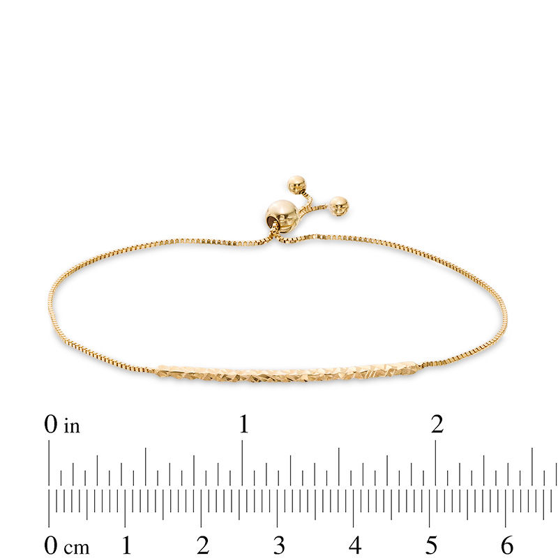 Diamond-Cut Bar Bolo Bracelet in 10K Gold - 9"