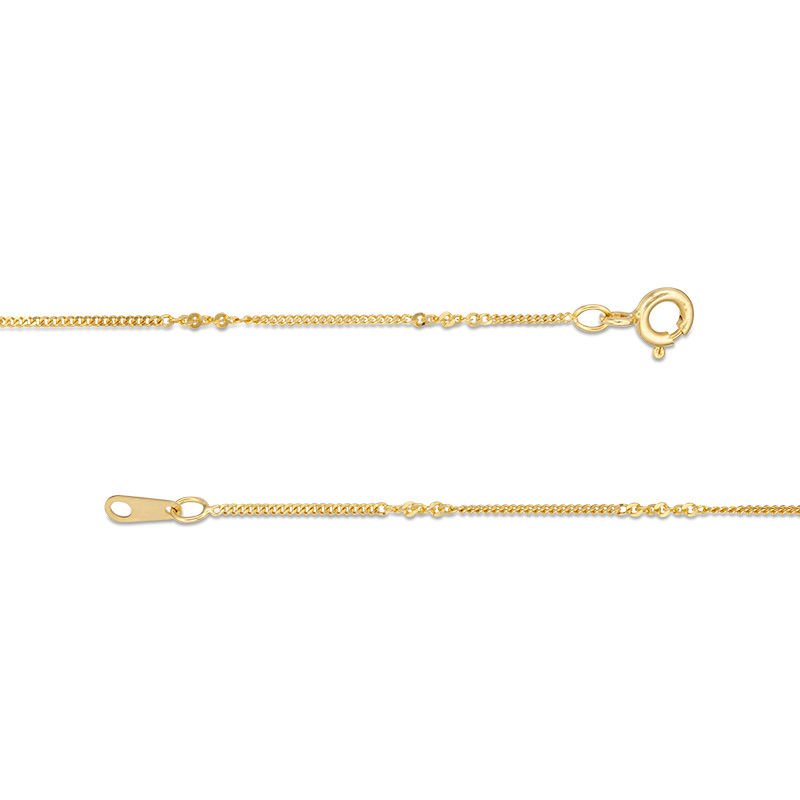 028 Gauge Curb Chain Necklace in 10K Gold - 18"
