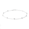 Thumbnail Image 0 of Solid Sterling Silver Diamond-Cut Bead Station Anklet Made in Italy