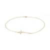 Thumbnail Image 0 of 10K Solid Gold CZ Sideways Cross Anklet