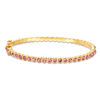 Thumbnail Image 0 of Child's Pink Crystal Hinged Bangle in Brass with 18K Gold Plate - 5.9"