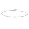 Thumbnail Image 0 of Pink Cubic Zirconia Bead Anklet in Sterling Silver - 10"