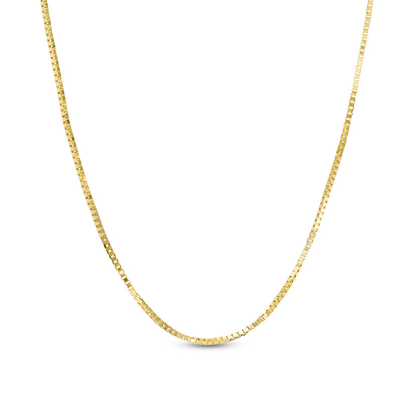 050 Gauge Box Chain Choker Necklace in 10K Gold - 16"