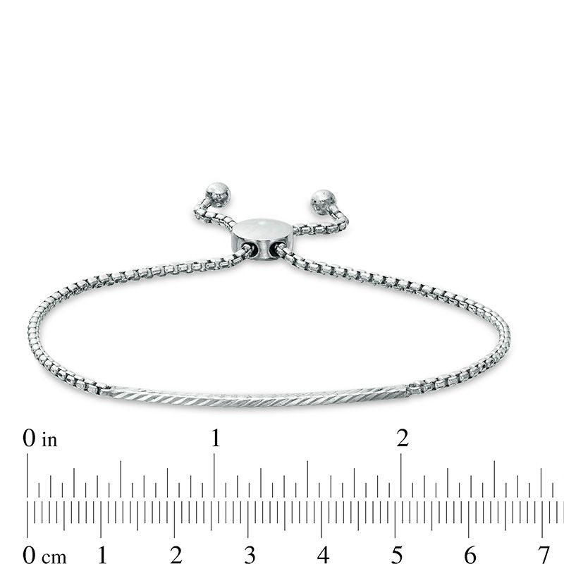 Diamond-Cut Bar Bolo Bracelet in Sterling Silver - 9"