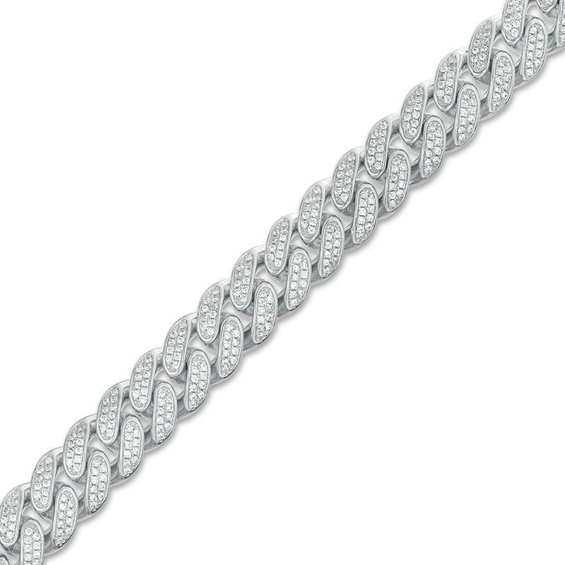 Three Colored CZ Sterling Silver Chain Bracelet