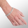 Thumbnail Image 2 of Cubic Zirconia 10mm Curb Chain Bracelet in Solid Sterling Silver - 8.5"