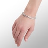Thumbnail Image 2 of Cubic Zirconia 7mm Curb Chain Bracelet in Solid Sterling Silver - 7.5"