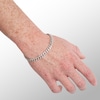 Thumbnail Image 2 of Cubic Zirconia 7mm Curb Chain Bracelet in Solid Sterling Silver - 8.5"