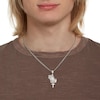 Thumbnail Image 3 of Cubic Zirconia Praying Hands with Rosary Necklace Charm in Sterling Silver