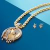 Thumbnail Image 1 of Diamond Accent Beaded Melting Globe Necklace Charm in Sterling Silver with 14K Gold Plate