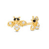 Thumbnail Image 0 of Black and White Cubic Zirconia Bumblebee Stud Earrings in 10K Gold