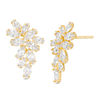 Thumbnail Image 0 of Marquise Cubic Zirconia Cluster Crawler Earrings in 10K Gold