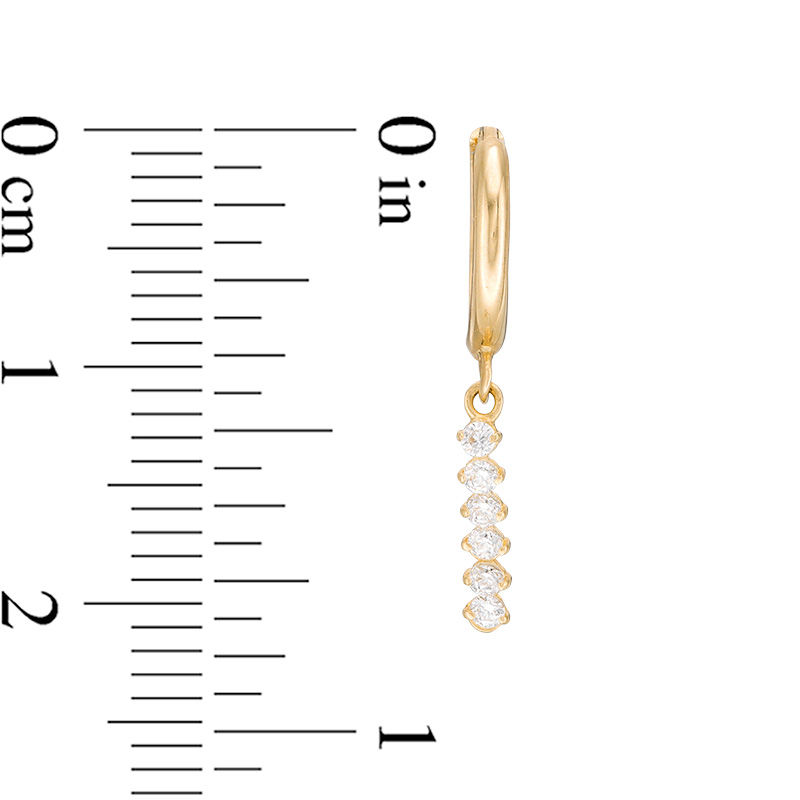 Cubic Zirconia Linear Drop Earrings in 10K Gold