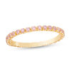 Thumbnail Image 0 of Pink Cubic Zirconia Eternity Band in 10K Gold - Size 7
