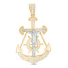 Thumbnail Image 0 of Cubic Zirconia Crucifix Anchor Necklace Charm in 10K Two-Tone Gold