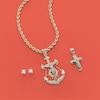 Thumbnail Image 2 of Cubic Zirconia Crucifix Anchor Necklace Charm in 10K Two-Tone Gold