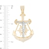 Thumbnail Image 3 of Cubic Zirconia Crucifix Anchor Necklace Charm in 10K Two-Tone Gold