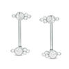 Thumbnail Image 0 of 014 gauge Crystal Tri-Top Cluster Barbell Set in Stainless Steel