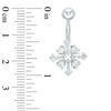 Thumbnail Image 1 of 014 gauge Baguette and Round Cubic Zirconia Geometric Cross Belly Button Ring in Stainless Steel