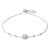 Thumbnail Image 0 of 6mm Cubic Zirconia Frame Station Bolo Bracelet in Sterling Silver - 9"