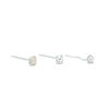 Thumbnail Image 0 of 020 gauge Cubic Zirconia Solitaire and Pearl Nose Stud Set in Sterling Silver