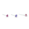 Thumbnail Image 0 of 020 gauge Purple and Pink Cubic Zirconia Solitaire Nose Stud Set in Sterling Silver